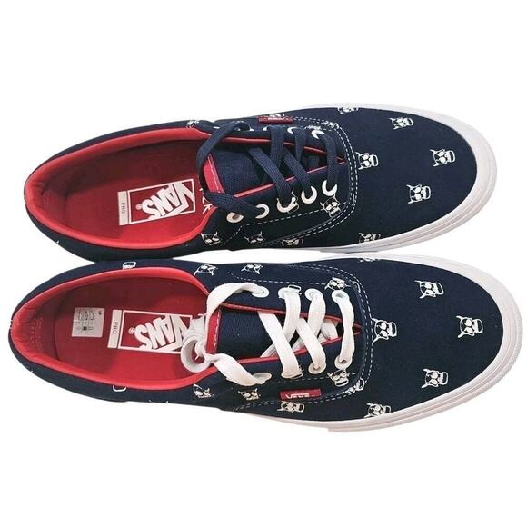Vans~Men\'s 10~ Era Pro Kader Sylla Canvas Skull Logo Navy/Red White Sneakers NEW main image 8